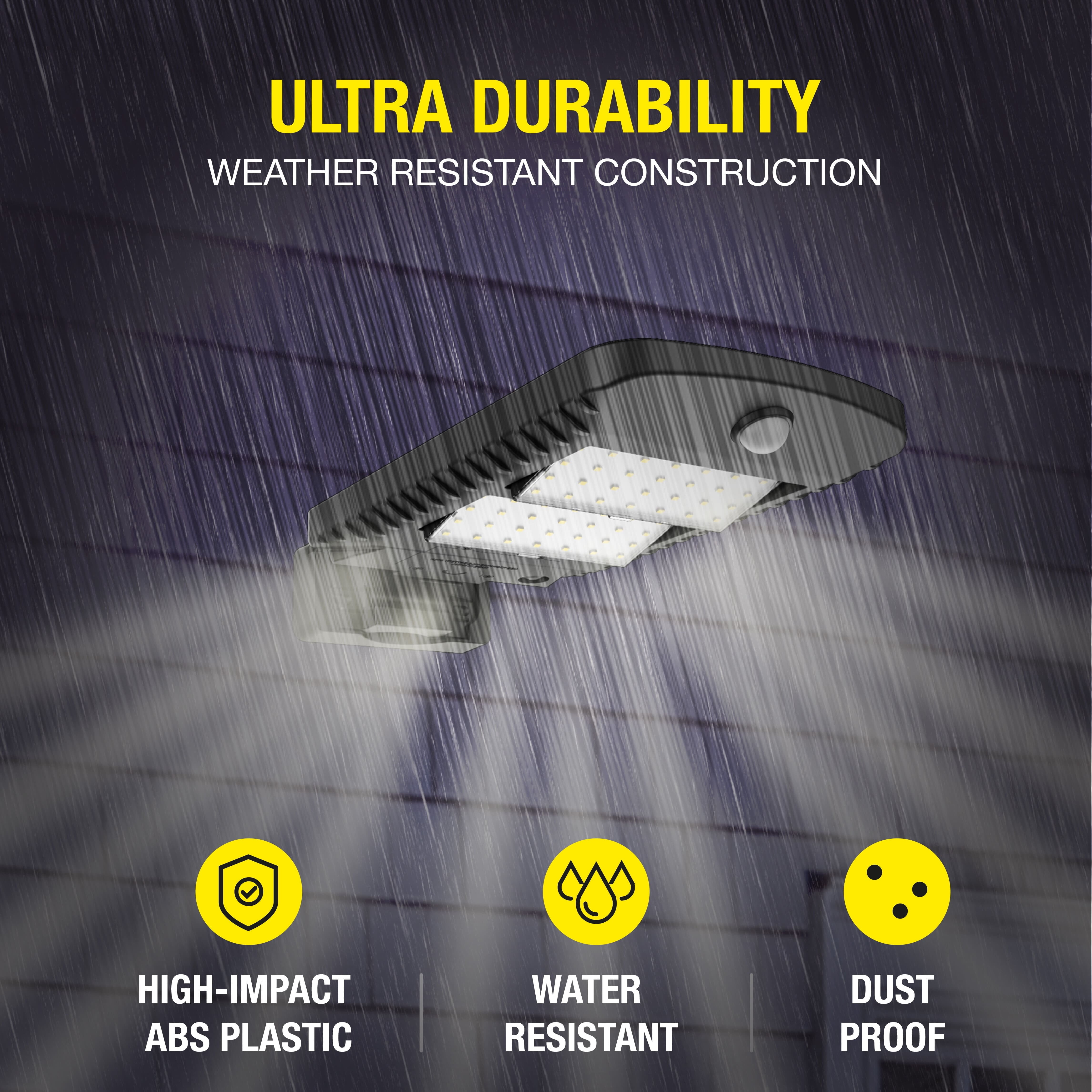 (2 pack) Hyper Tough 1500 Lumens Solar Powered Motion Street and Area Light Dusk to Dawn Pole Mount, Black, 120° Beam Angle
