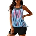 thumbnail image 4 of Trajes de baño bandeau de dos piezas para mujer Camiseta sin mangas de ajuste holgado con pantalones cortos Pompotops ulkah937337, 4 of 9