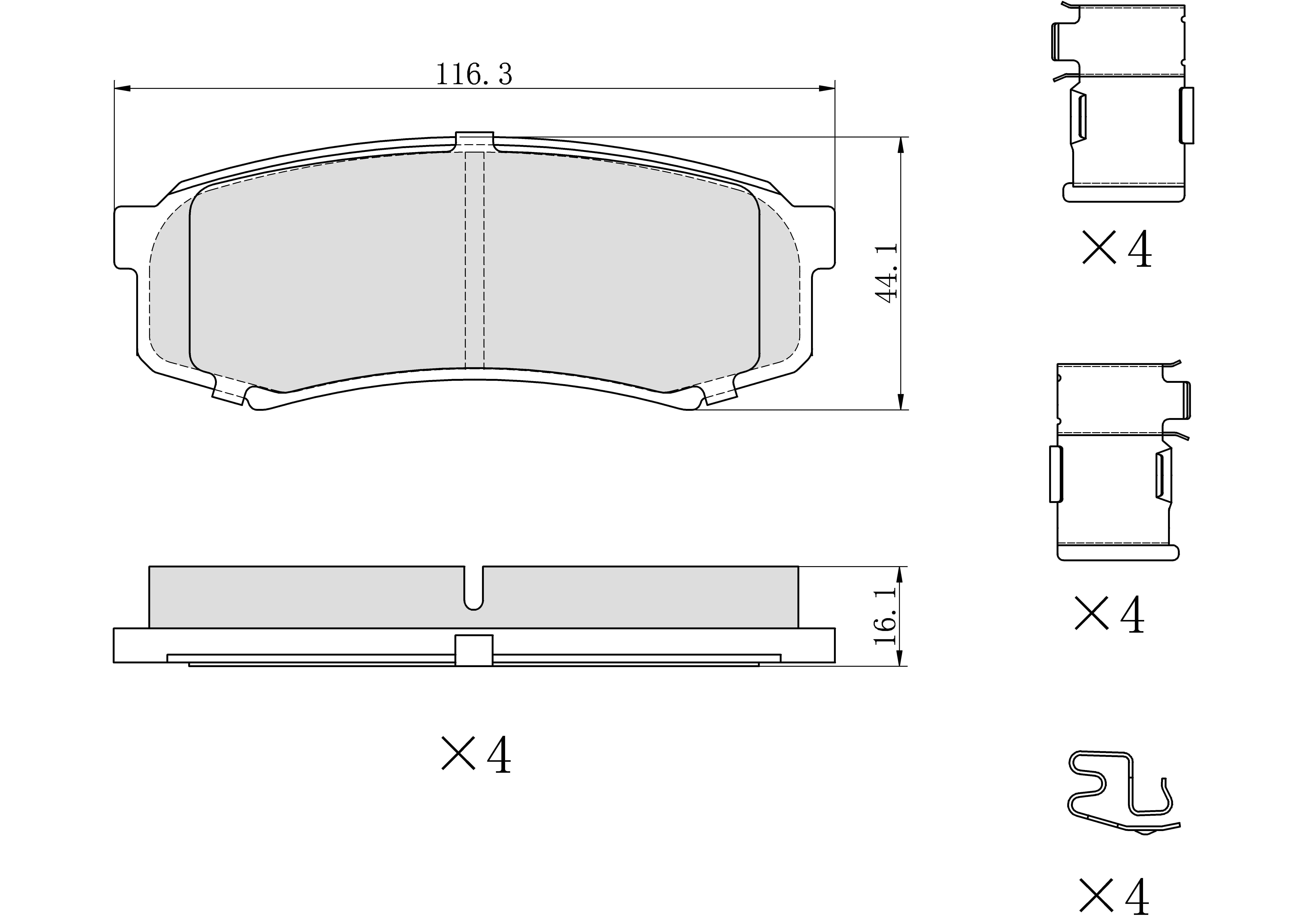 UltraHC 700 Brake Pad Set, Rear HC7.0606.0.C, Toyota 4Runner 2023-2003
