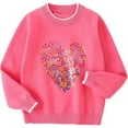 thumbnail image 2 of Peacolate 18M-10Y Spring Fall Winter Clothing Set Little&Big Girl Knit Turtleneck Pullover Sweater and Embroider Jeans,Pink Heart,9-10Years, 2 of 5