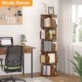 thumbnail image 3 of Homieasy Rotating Bookshelf, 360 Display Wood Spinning Bookshelf Tower, 5 Tier Floor Standing Bookcase Storage Rack, Revolving Bookcase Corner Bookshelf for Small Space, Rustic Brown, 3 of 8
