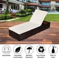 thumbnail image 3 of Royard Oaktree Outdoor Chaise Lounge Patio Wicker Pool Lounge Chairs with Adjustable Backrest Rattan Reclining Chair Sunbed with Cushions for Garden Yard Patio,Mixed Brown, 3 of 7