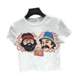 thumbnail image 2 of Camiseta de dibujos animados Mujer Casual Manga corta Cuello redondo Sexy Chaqueta, Blanco, XXL Scienceny AP001535-04B, 2 of 7