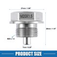 thumbnail image 3 of Unique Bargains Vehicle Engine Magnetic Oil Drain Plug M20x1.5 Stainless Steel with Copper Washer, 3 of 6