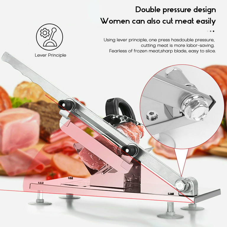 1 Piece + 1 Spare Knife, Manual Frozen Meat Slicer, Meat Slicer, Lamb Roll  Slicer, Frozen Meat Slicer, Meat Cutter, Stainless Steel Small Bone Meat  Cutter, Home Vegetable Food Slicer, Home Cooking