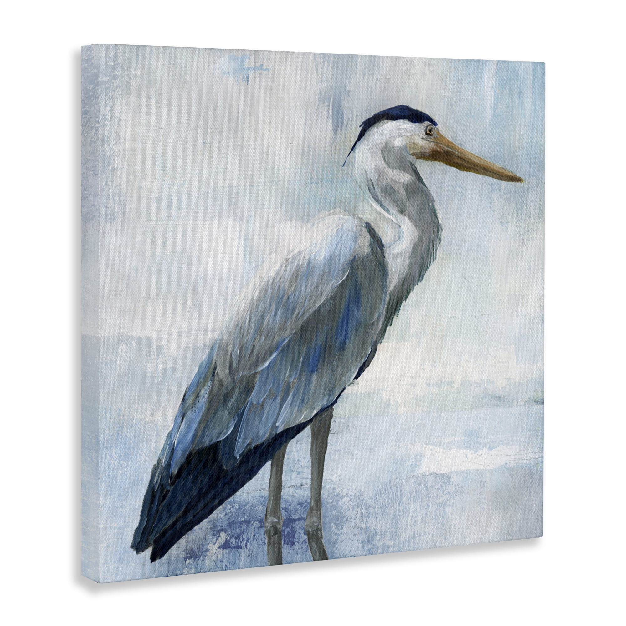 Stupell Industries Serene Blue Heron In Aqua Canvas Wall Art, design by Nan