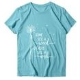 thumbnail image 1 of T-shirt Décontracté pour Femme à Manches Courtes avec Imprimé de Lettres, 1 of 2