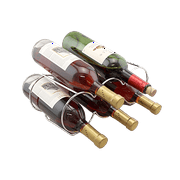 Dependable Industries Stackable Metal Wine Rack, 5-Bottle Free Standing Holder, Silver
