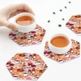 thumbnail image 7 of Disketp Gnomes With Coffee Funny Coasters,6 Pcs Leather Coasters with Holder, Perfect Housewarming Hostess Gifts,Protect Furniture from Water Marks Scratch and Damage,Hexagon, 7 of 7