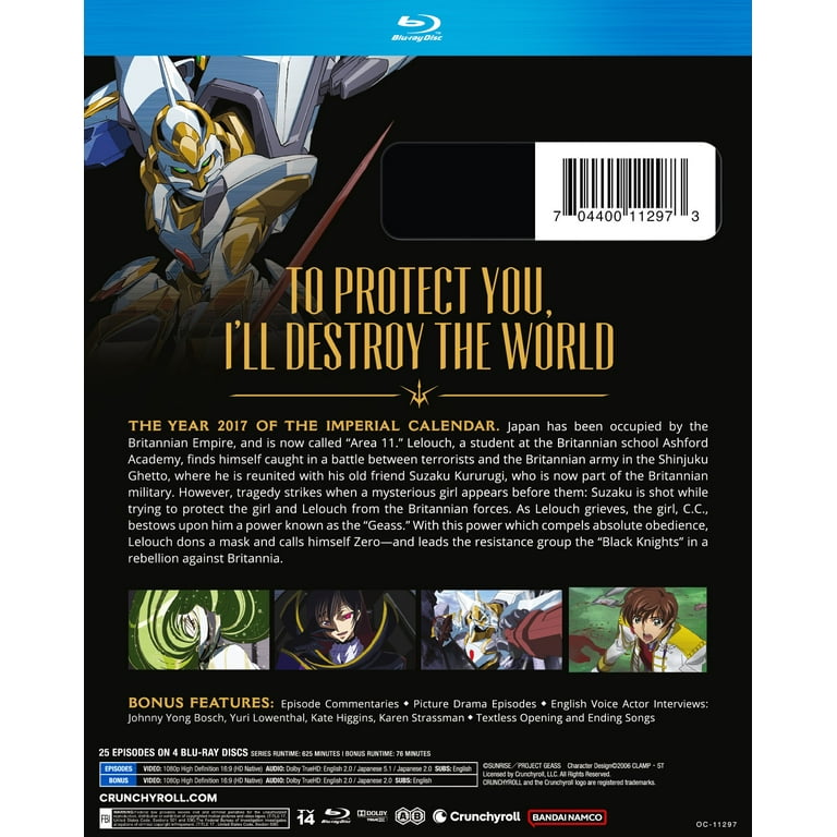 Code Geass - Lelouch Of The Rebellion: Season 1 - Walmart.com