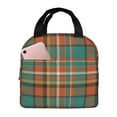 thumbnail image 1 of Fotbe colorful plaid Bolsa Térmica con Estampado y Forro de Aluminio Grueso Bolsa de Almuerzo con Bolsillo Frontal para Hombres y Mujeres, Ideal para Trabajo, Escuela, 1 of 8