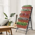 thumbnail image 2 of Suyncll Vertical Raised Garden Bed Planter Box,5 Tiers Vertical Garden Planter with Drainage System&4 Hooks for Herb Vegetables Flowers, Brick Red, 2 of 9