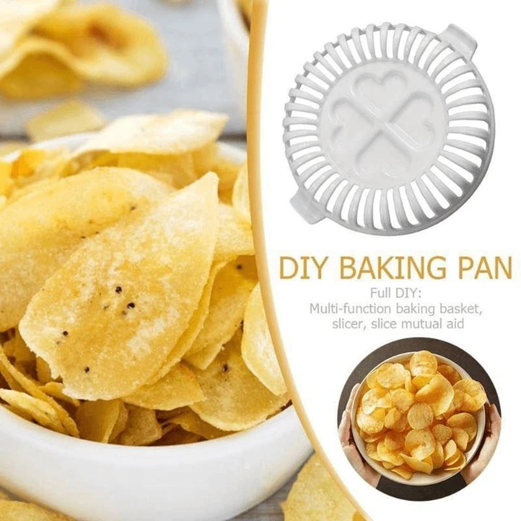 Microwave Oven Fat Potato Chips Maker Fruit Potato Crisp Chip Slicer Snack  MakOZ