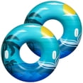 thumbnail image 1 of Water Float HeySplash, 107 cm, paquete de 2 anillos inflables, azul y verde, 1 of 9