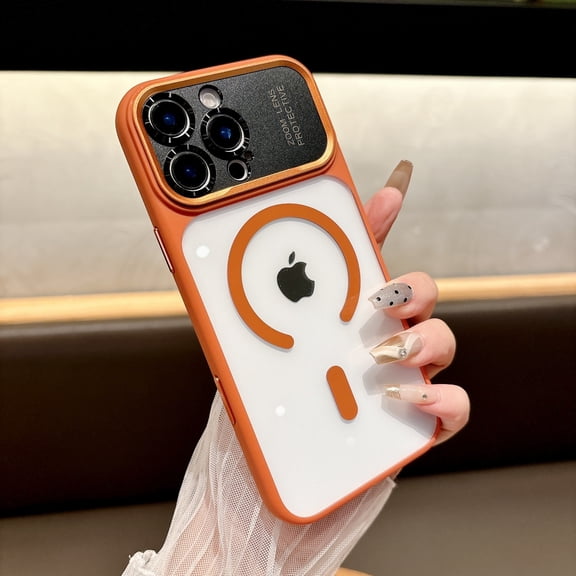 Designed for iPhone 16 Pro Case Magnetic, Compatible with MagSafe Military Grade Drop Protection Transparent Shockproof Luxury Slim Fit Phone Case for iPhone 16 Pro - Orange