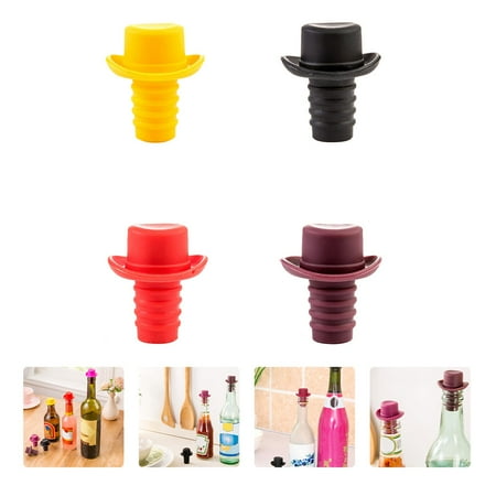 

4pcs Novel Silicone Wine Bottle Stoppers Sealed Bottle Plugs (Assorted Color)