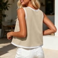 thumbnail image 5 of TGSLY Color Block Contrast Trim Tank Tops for Women Crew Neck Sleeveless Blouses A-Line Flowy Loose Fit Solid Color Going Out Tshirts XXL, 5 of 6