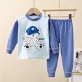 thumbnail image 2 of Gibobby Boy Clothes Boys Clothes 0-24Months 2t 3t 4t 5t Toddler Boy Clothes Long Sleeve Sweatshirts Tops and Pants 2Pcs Boys Fall Winter Outfits Set(12-18 Months,Blue), 2 of 4
