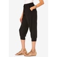 thumbnail image 3 of Roaman's Women's Plus Size Soft Knit Capri Pant With Drawstring Waist, 3 of 5