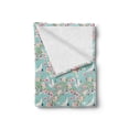 thumbnail image 2 of Flowers Soft Flannel Fleece Throw Blanket, Watercolor Art Style Flying Crane Birds Pink Sakura Cherry Blossoms Exotic, Cozy Plush for Indoor and Outdoor Use, 50" x 70", Multicolor, by Ambesonne, 2 of 5