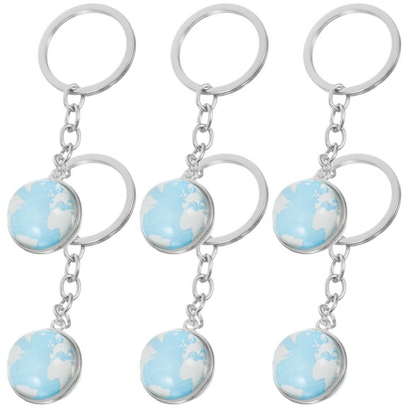 World Globe Keychains Creative Gifts Made of Zinc Alloy for Kids and Teachers 6 Pieces
