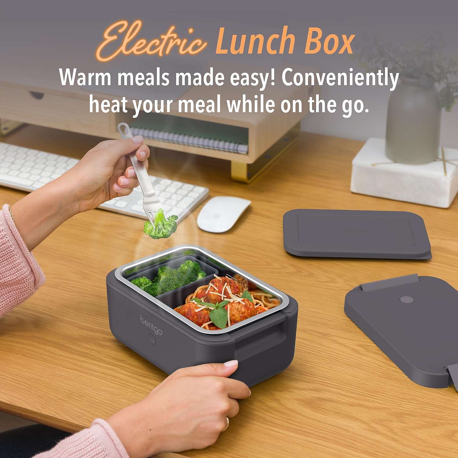 bentgo Heated Electric Bento Box Obsidian 42.4 oz. (BGHEATBX-OB)