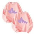 thumbnail image 1 of Posijego 2 Pack Chandail en Molleton Filles Garçons Col Rond Manches Longues Chemise Enfants Décontractée Athlétique Coton Chandails en Molleton, 1 of 2