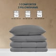 thumbnail image 2 of Sleep Zone 3 Pieces Jersey Knit Bedding Sets with 1 Comforter and 2 Pillow Shams, Soft and Breathable Comforter Set with Women, Men, Adults, Washable (Grey, Full), 2 of 6