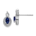 thumbnail image 1 of 925 Sterling Silver Created Sapphire Diamond Stud Earrings Ball Button Birthstone September Gemstone Fancy, 1 of 6