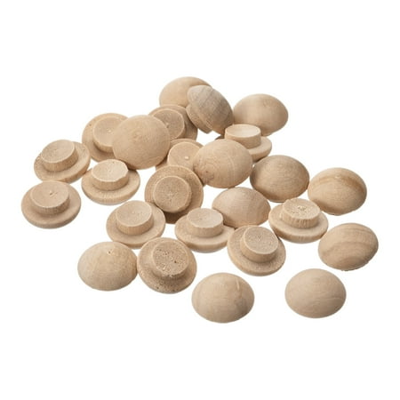 

Wood Plugs 50 Pack 13 x 8 mm - Beech Wood Button Top Plugs Screw Hole Covers for Stair Chair Craft Furniture