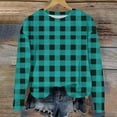 thumbnail image 5 of Nskgu Girls Casual Long Sleeve Sweatshirt Crew Neck Cute Pullover Relaxed Fit Tops Girls Long Sleeve Shirts Plaid Printed Sweatshirt, 5 of 5