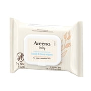 Aveeno Baby Hand & Face Cleansing Wipes, Oat Extract, Fragrance Free, 25 ct