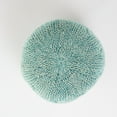 thumbnail image 6 of Dahlia Indoor/ Outdoor Aqua Fabric Hand Knit Pouf, 6 of 8