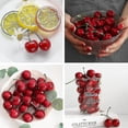 thumbnail image 2 of 100 cerezas artificiales, 50 cerezas rojas realistas, 50 cerezas rojas negras falsas, modelo de fruta falsa, casa, 2 of 5