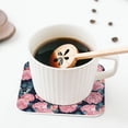 thumbnail image 5 of Lsque Rose Flowers Pattern 4" Drink Coasters Set of 4, PVC Leather Absorbent Coasters, Table Coaster Set Decorative Coffee Cup Coasters Housewarming Gift -Square, 5 of 6