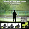 thumbnail image 4 of 2000LM LED Work Light for Ryobi Flashlight Spotlight Flood Light  Job Site Lamp, 4 of 7