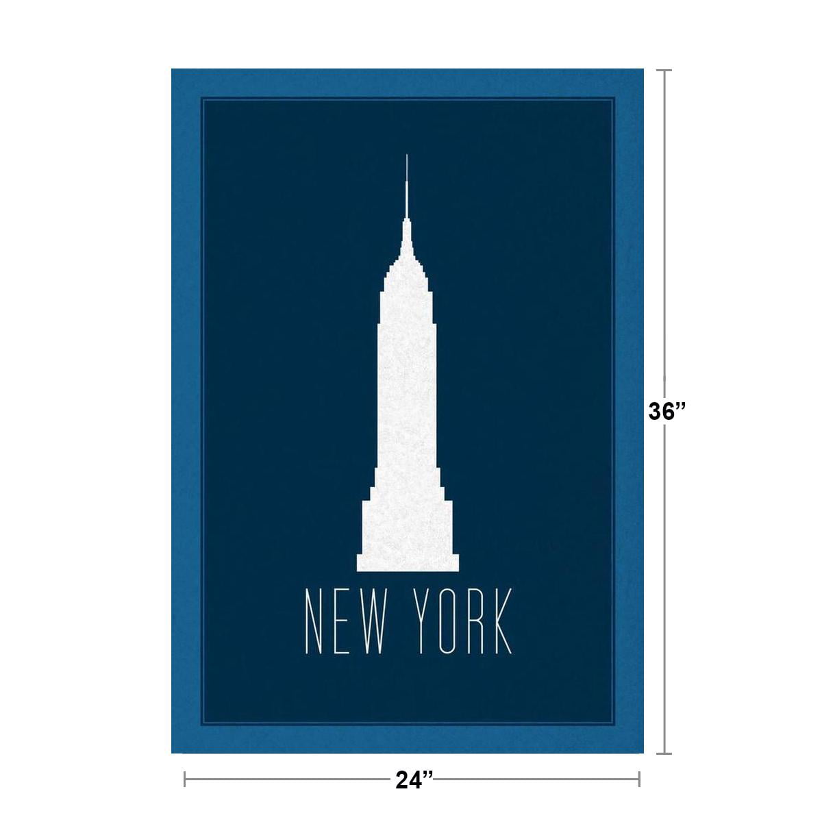 NEW YORK CITY BLUE POP ART PRINT POSTER Home Decor Wall Empire State Bold Colour 