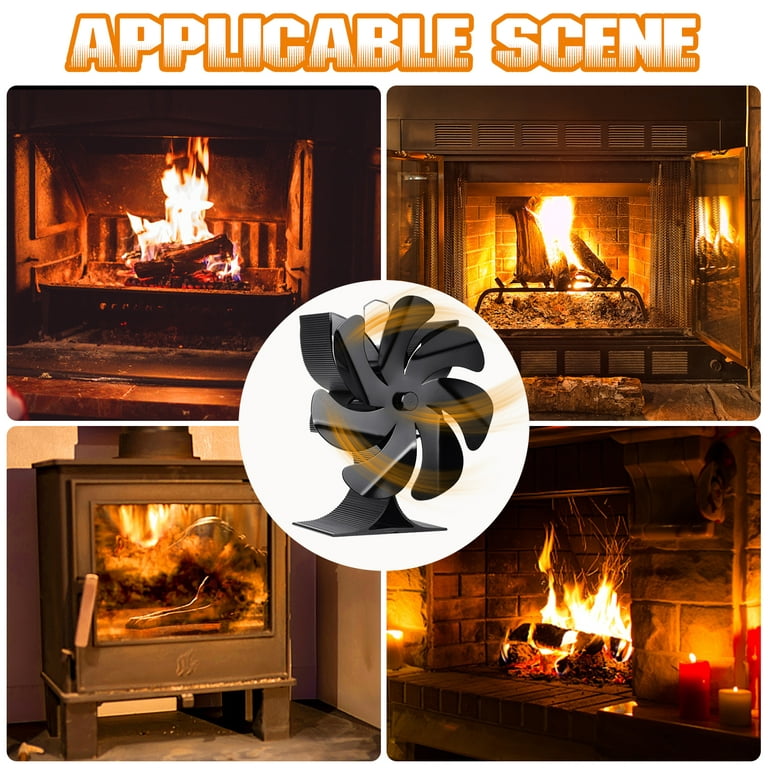 Ziss 7 Blade Heat Powered Wood Stove Fan, Upgrade Powered Auto-Sensing  Fireplace Fan Non-Electric Eco Friendly Quiet Warm Air Stove Fan for Wood/Log  Burner/Fireplace 