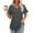 A_ Dark Gray, variant on Womens Eyelet T Shirts V Neck Short Sleeve Casual Tops Summer Fashion Loose Fit Basic Tees with Curved Hem Pink L