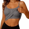 thumbnail image 2 of LIZUOJUN Under $9 Women Tank Tops Built-in Bra Racerback Slim-Fit Camisole Plus Size Sleeveless Casual Shirts Trendy Workout Tops For Athletic Running Gym Yoga, Gray, Camisole, XL, 2 of 9