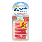 Refresh Your Car! Vent Stick Car Air Freshener, Hawaiian Sunrise, 6 Pack