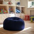thumbnail image 3 of Flash Furniture Dillon Small Solid Navy Blue Refillable Bean Bag Chair for Kids and Teens, 3 of 12