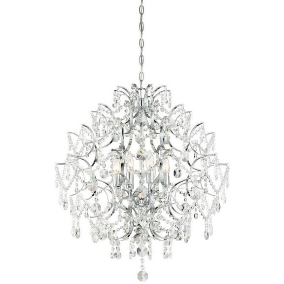 Isabella's Crown Chandelier 8 Light Chrome Crystal in Traditional Style 30.5 inches Tall By 26 inches Wide Bailey Street Home 57-Bel-3098365