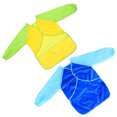 thumbnail image 2 of 2 delantales de manga larga para pintar, impermeables, recubiertos de PVC, antiincrustantes, para niños (azul y amarillo), 2 of 8