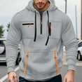 thumbnail image 2 of Men's Fashion Hoodies & Sweatshirts Winter Hoodies for Men Men's Zip Up Hoodie With Pocket Solid Color Pullover Lined Comfortable Casual Streetwear Sweatshirt for Winter, 2 of 6