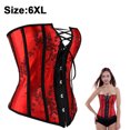 thumbnail image 2 of Corsets Rouges Aguichant pour Femmes Grande Taille Corset Oriental en Dentelle Florale, 2 of 9