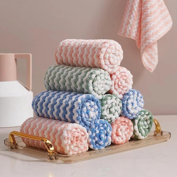 JOYMOOP Microfiber Household Cleaning Cloths, 12 Pack, Multicolor[Pink Blue Green], 12 Count