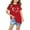 Red, variant on Sakmal Cotton Kids Clothes Under $5 Black 3-7y Floral Short Sleeve Crew Neck Daily Life Tee For Kids