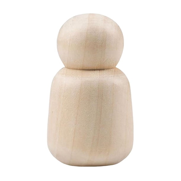 Muñecas de madera con clavijas, figuras de personas sin terminar, muñecas de madera para manualidades DIY, juguetes de grafiti 68 mm x 40 mm