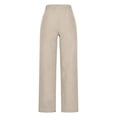 thumbnail image 5 of Fleece Lined Pants Women Winter Warm Sherpa Lined Straight Leg Pants Drawstring High Waist Trousers With Pockets, 5 of 8